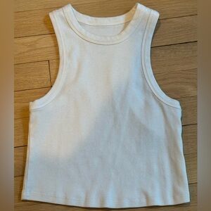 Anthropologie Maeve White Cropped Ribbed Tank